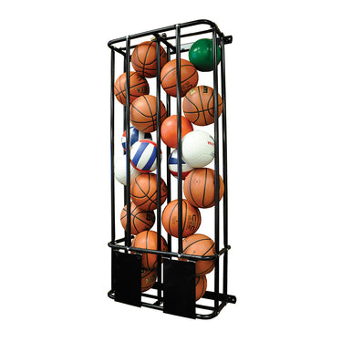 Ball Rack - Wall Mounted - StackMaster (Double - 16 Basketballs)